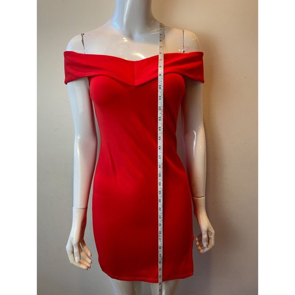 NWT Wild Fable Womens Off Shoulder Mini Dress F00246110 Stretch Red Size X Small - Picture 5 of 11